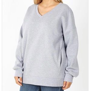 Zenana | V-Neck Sweatshirt